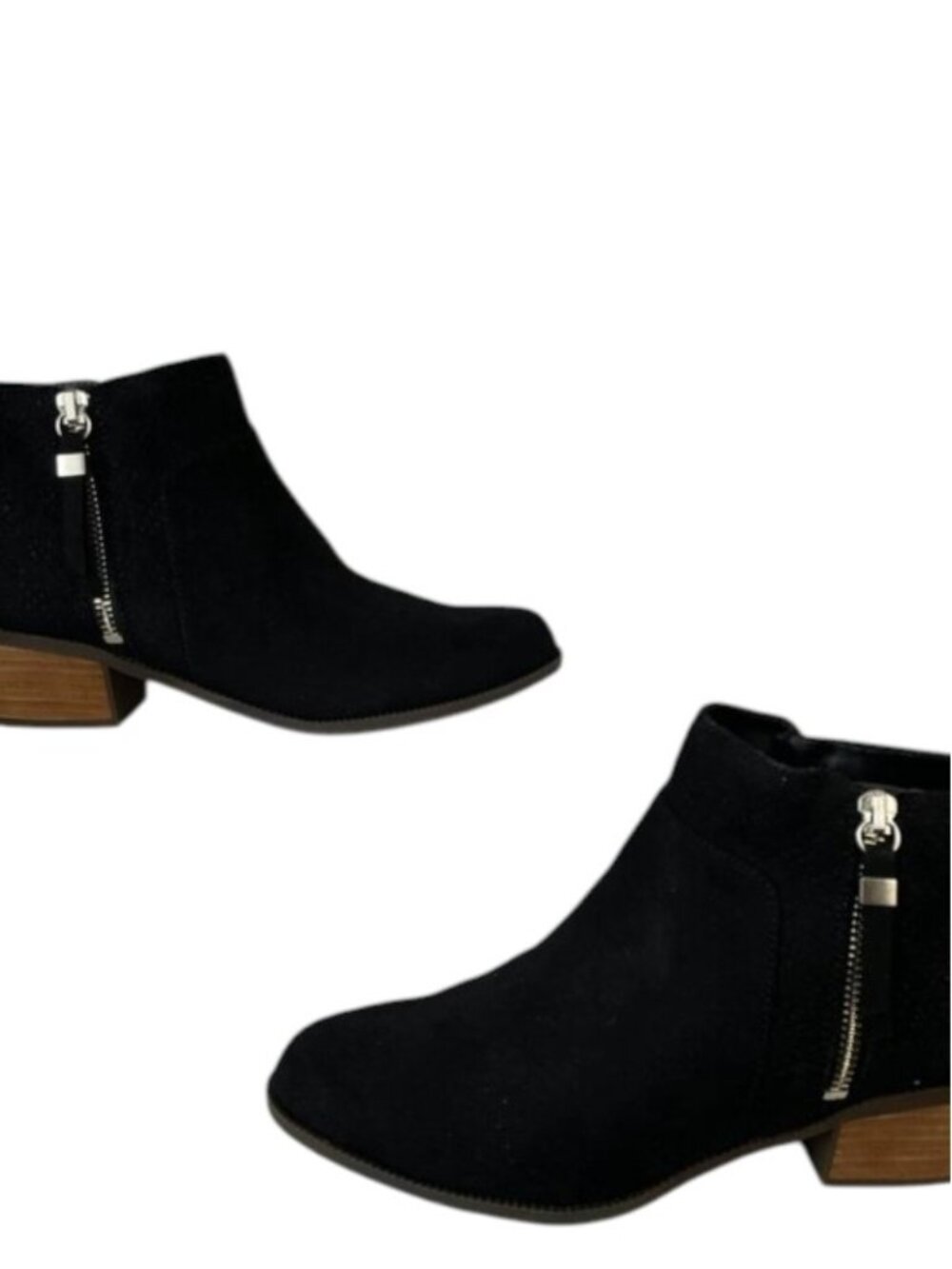 NEW DR. SCHOLL'S Womens Size 8 M Brianna Ankle Boot Black Polyester Zip Up